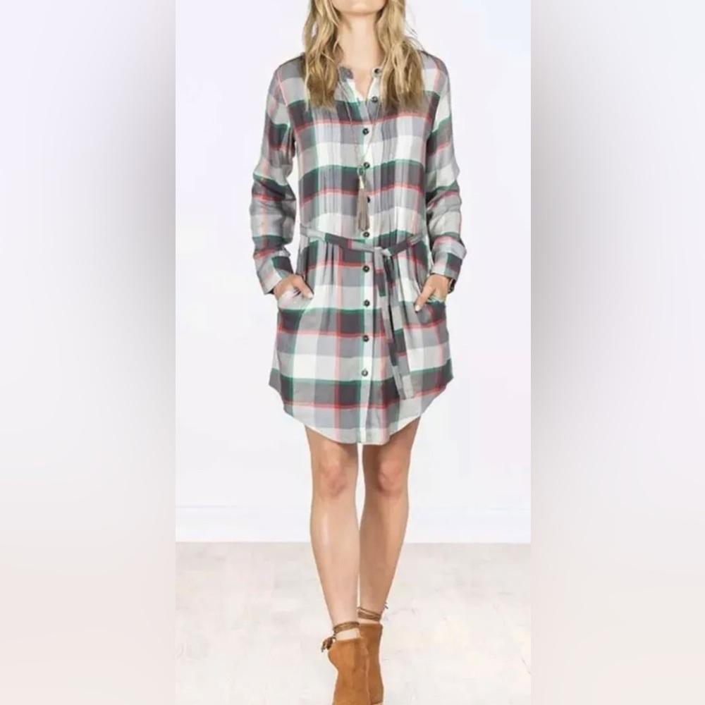 EUC Matilda Jane Dresses Matilda Jane Coming To Town Plaid Shirt Dress